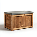 Outdoor Storage Box 120x60x60 cm - Natural Brown - Weather-Resistant