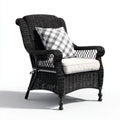 Patio Lounge Chair - Wicker 31.5x29.5x35.4 inches - Black - Classic Design