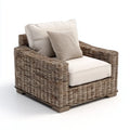 Patio Lounge Chair 85x90x70 cm - Wicker with Beige Cushion - Contemporary Design